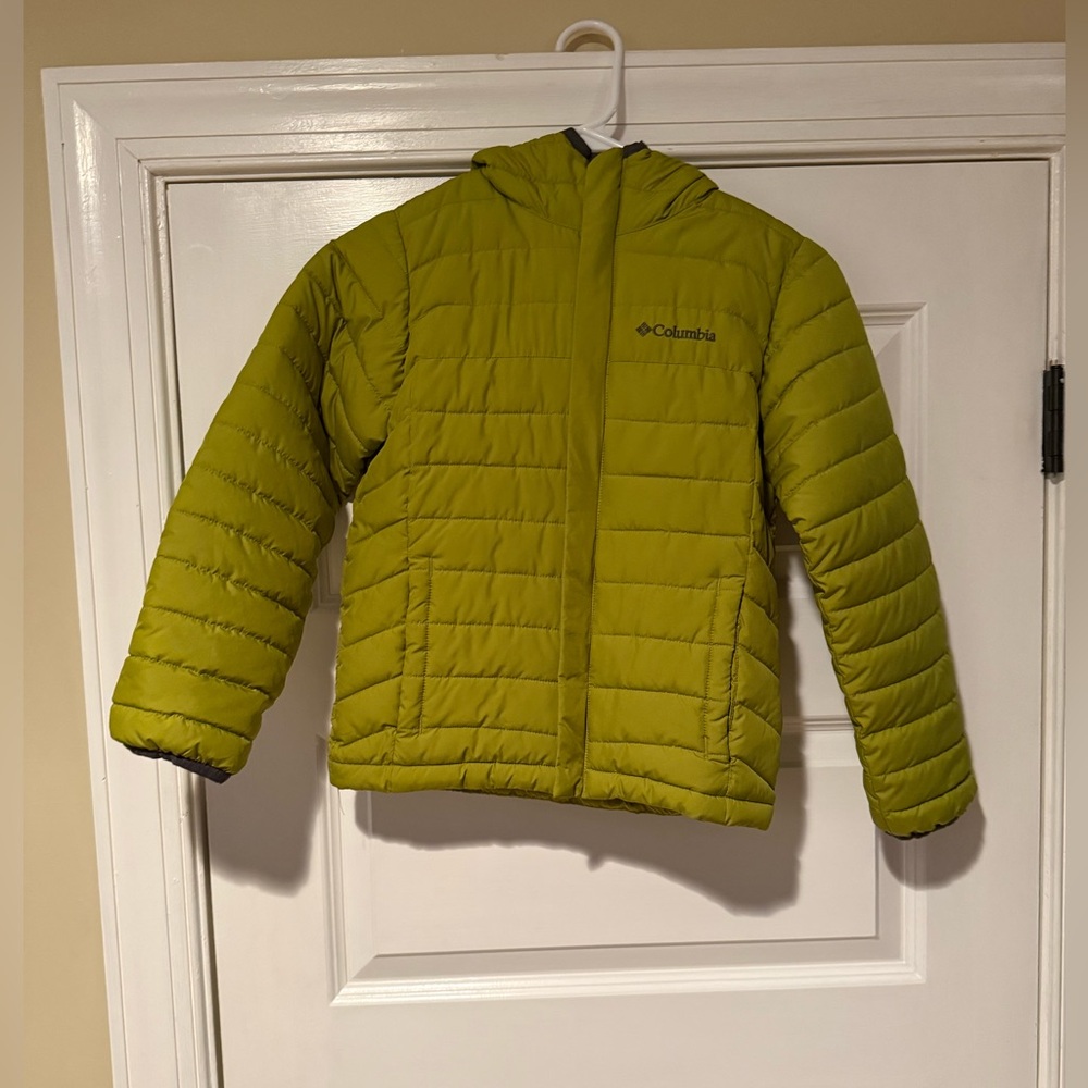 Columbia Green Puffer Jacket Insulated Quilted Design size 8